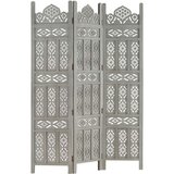 Sobna pregrada s 3 panela siva 120 x 165 cm masivno drvo manga | shoptok.hr