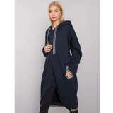 Fashion Hunters Women's navy blue zipped sweatshirt Cene