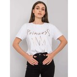 Fashion Hunters Ženska bijela pamučna majica s printom cene