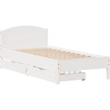 vidaXL Posteljni okvir z vzglavjem bel 100x200 cm trdna borovina, (21321723) | Shoptok.si