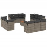 Maison Chic Seti vrtnega pohištva - Vrtna garnitura - Vrtni pohištvo set 13-delna z blazinami siv poli ratan, (21810016) | Shoptok.si