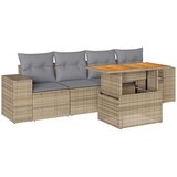  5-dijelni vrtni set sofa s jastucima bež od poliratana | shoptok.hr