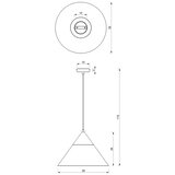  Visilica na sajli SINGLE 1xE27/15W/230V mesing/buk | Eponuda.com