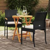  Vrtni stoli 2 pcs Črna in krem bela Poli ratan in akacija, (5000285791) | Shoptok.si