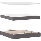 vidaXL Otomanski posteljni okvir z vzmetnico siv 180x200 cm um. usnje | Shoptok.si