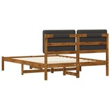  Krevetni okvir s tapiciranim uzglavljem Prirodna i tamnosiva - Prirodna i tamnosiva 140 x 200 cm | shoptok.hr