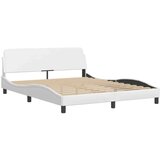 vidaXL Posteljni okvir z vzglavjem bel 160x200 cm umetno usnje | Shoptok.si