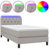 Maison Chic Box spring postelja - Vzmetna postelja z vzmetnico LED svetlo siva 80x200 cm blago SL21244, (21905461) Cene