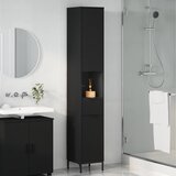 Kupaonski ormar s ladicama s pohranom Crna 31,5 x 33 x 190 cm | shoptok.hr