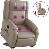 Maison Chic masažni naslanjač - Relax naslanjač s funkcijo vstajanja kapučino umetno usnje, (22061825) Cene