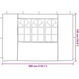  Zid šatora za zabavu 2 pcs 300 x 195 cm Svjetlosiva PE i čelik | shoptok.hr