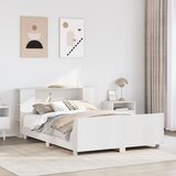 vidaXL Posteljni okvir brez vzmetnice bel 140x200 cm trdna borovina | Shoptok.si