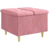  Otoman za pohranu s jastukom Ružičasta 60 x 60 x 45 cm Baršun - Ružičasta 60 cm Baršun | shoptok.hr