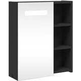  Kupaonski ormarić s ogledalom i LED svjetlom crni 45x13x52 cm | shoptok.hr