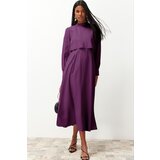 Trendyol Dark Purple Aller Piece Detailed Woven Dress | shoptok.hr