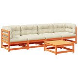  The Living Store Vrtna sedežna garnitura 5-delna z blazinami voščeno rjava - Vrtna Sedežna Garnitura, (21446763) | Shoptok.si