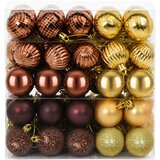  Set božićnih kuglica 100 kom. Smeđa i zlatna 4 cm Polistiren | shoptok.hr