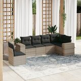 Maison Chic Seti vrtnega pohištva - Vrtna garnitura - Vrtni pohištvo set 6-delna z blazinami siv poli ratan, (21804297) | Shoptok.si