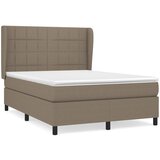 vidaXL Box spring postelja z vzmetnico taupe 140x200 cm blago, (20896047) Cene