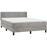  Box spring postelja z vzmetnico svetlo siva 140x200 cm žamet, (20846734) | Shoptok.si