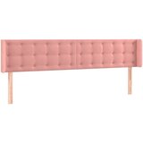  Uzglavlje s ušima ružičasto 203x16x78/88 cm baršunasto | shoptok.hr
