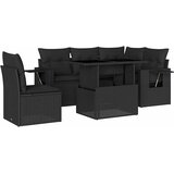  6-dijelni set vrtnih sofa s jastucima crni od poliratana Crna 100 x 55 x 73 cm | Shoptok.si