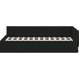 vidaXL Kotna postelja Črna 80 x 200 cm Tkanina in oblikovan les | Shoptok.si