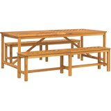vidaXL Vrtni set za objed 3 pcs Smeđa Čvrsto drvo akacije | shoptok.hr