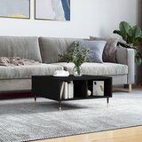vidaXL Klubska mizica črna 60x60x30 cm inženirski les Cene