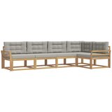 vidaXL Zunanja garnitura za sedenje 4 pcs Bela in svetlo siva, (5000282002) | Shoptok.si