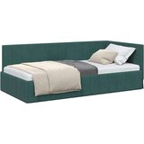  Kutni okvir kreveta s uzglavljem Tamnozelena 90 x 190 cm Baršun | shoptok.hr