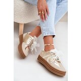 Boto Women's Platform Sneakers With Decorations Beige-Gold Vinness | Shoptok.si