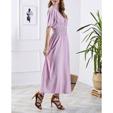 Resti Pink women's long dress with envelope neckline - Clothing | Shoptok.si