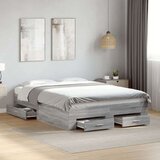 Okvir za krevet s ladicama boja hrasta 140x190 cm drveni | shoptok.hr
