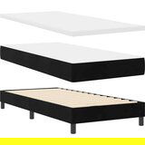 vidaXL Kutni krevet s madracem i LED-om Crni 90x190 cm Baršun | shoptok.hr