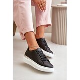 Boto Low Women's Sneakers On Platform Made Of Eco Leather Black Nevelena | Shoptok.si