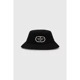 Twin Set Bombažni klobuk črna barva