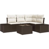  Sjedeća garnitura za vrt 5 kom. Smeđa poliratan 209 x 154 x 85 cm | Shoptok.si