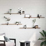 Police za knjige 4 pcs Smeđa 100 x 10 x 1,5 cm | shoptok.hr