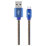 Gembird USB 2.0 kabl Premium jeans (denim) Type-C USB cable with metal connectors, 2m, blue, GEMBIRD CC-USB2J-AMCM-2M-BL Cijene