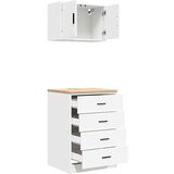 vidaXL Garažne omare 2 kosa bel inženirski les | Shoptok.si