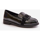 VINCEZA Lacquered Women's Moccasins With Decoration Black 58389 | Shoptok.si