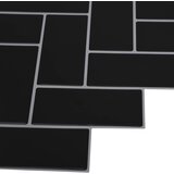  Pločica riblja kost 10 pcs Crna 30 x 30 cm Poliuretan i PET | shoptok.hr