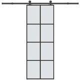 vidaXL Drsna vrata z opremo 76x205 cm ESG steklo in aluminij | Shoptok.si