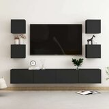 6-dijelni set TV ormarića od iverice crni Cijene