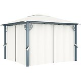 Sjenica sa zastorom 300 x 300 cm krem aluminijum | shoptok.hr