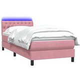 Box Spring krevet s madracem i LED ružičasti 80 x 220 cm baršunasti | shoptok.hr