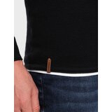 Ombre Men's cotton sweater with round neckline - black | Eponuda.ba