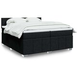 vidaXL Box spring postelja z vzmetnico črn 200x200 cm blago | Shoptok.si