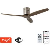  ZEVENTI - Plafonski ventilator SPELLO Wi-Fi Tuya hrom/hrast + daljinski upravljač | Eponuda.com